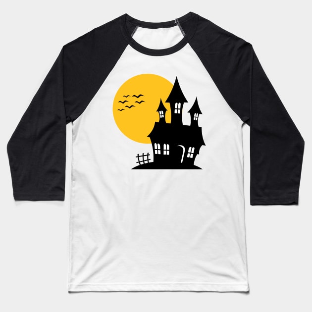 Haunted House On Hill Baseball T-Shirt by MonkeyBusiness